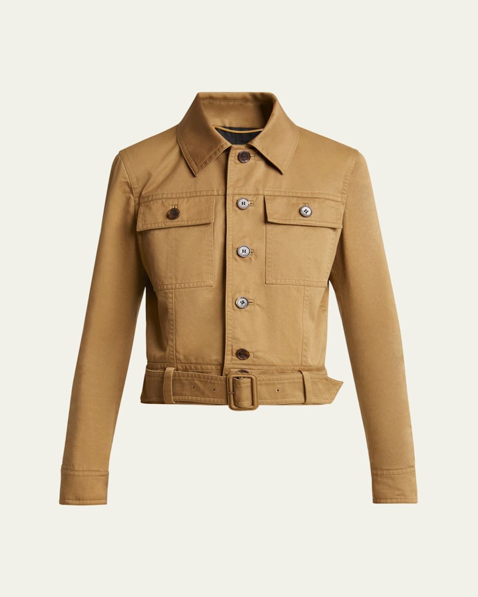 Collared Button Down Belted Jacket